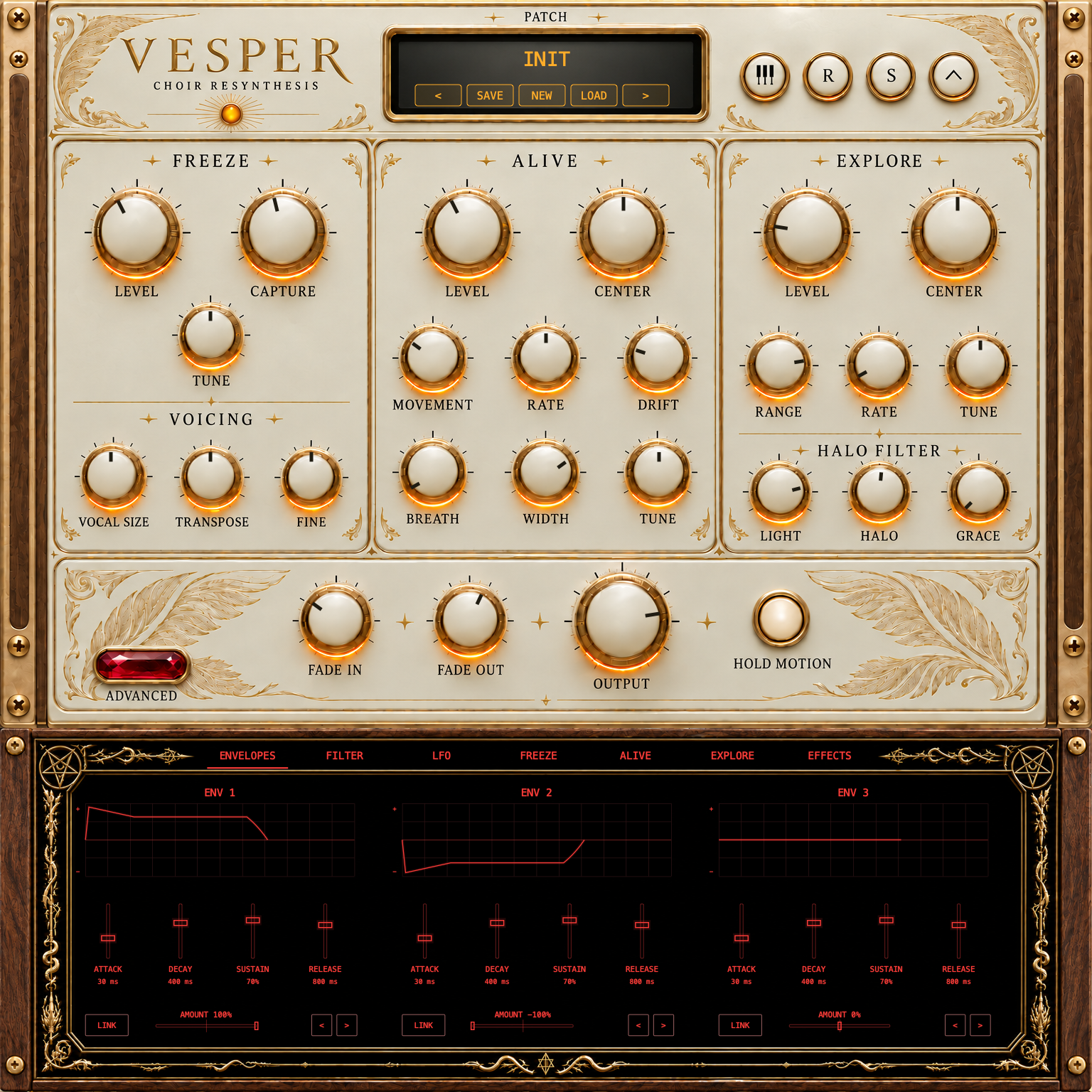 Vesper envelope controls
